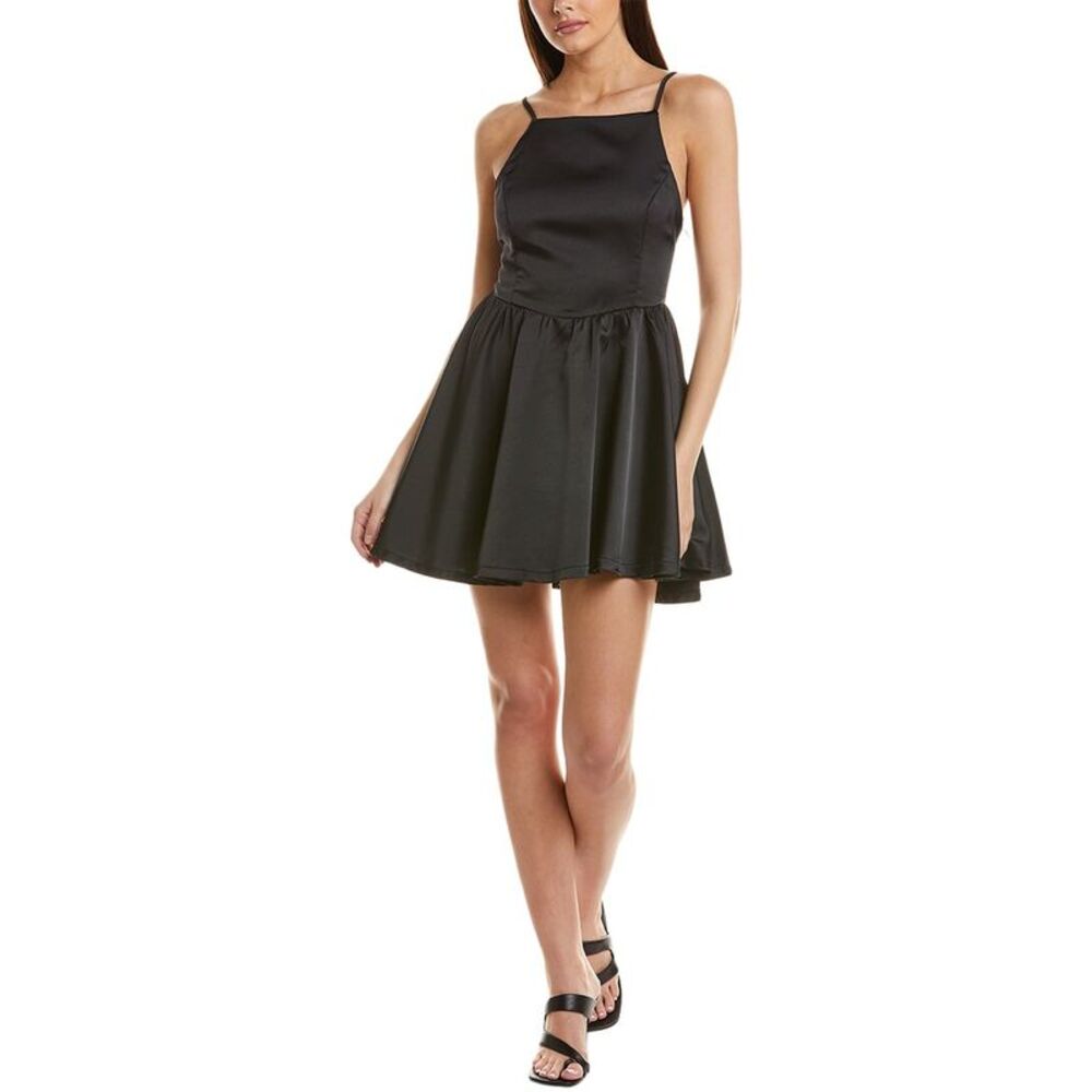 Avantlook Womens Open Back Mini Dress, Black